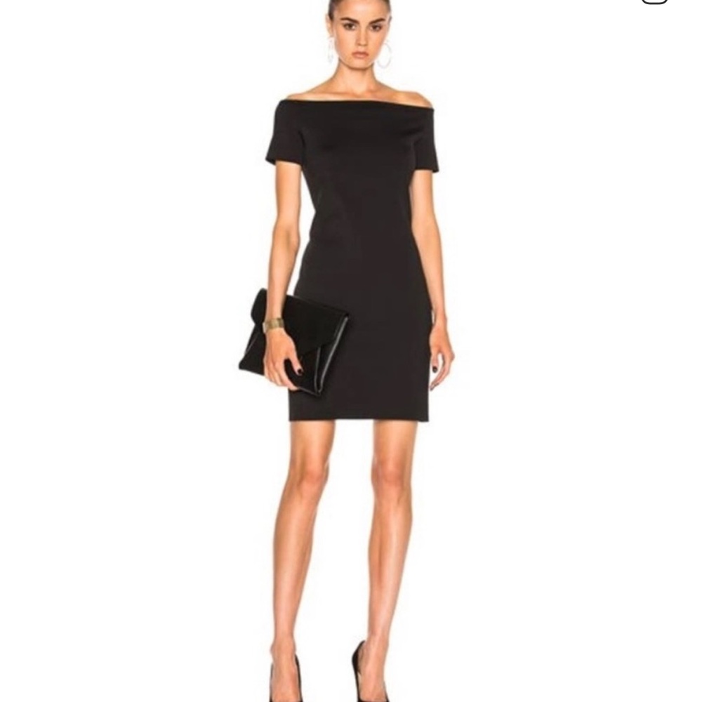 Helmut Lang Black Off Shoulder Mini Dress